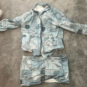 Brand new never worn, faux jean set